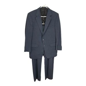 Vintage Golden House Kings Ridge Nowells 2pc Suit Blue 40 Blazer 34x28 Pant